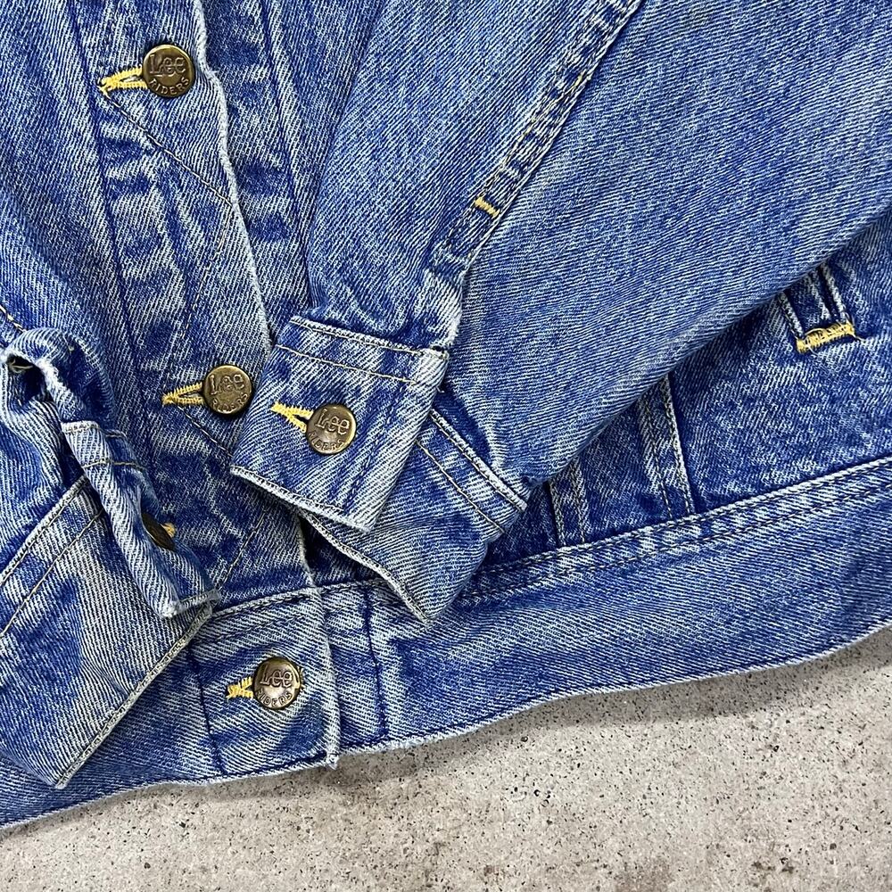 Vintage Lee Riders Blue Denim Jacket USA Made Mens M Wmns XL Jean Trucker 80s - Picture 9 of 16